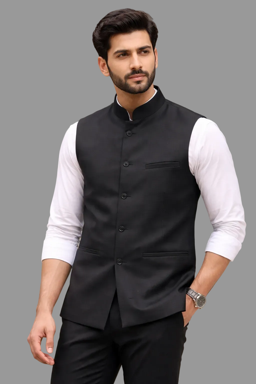 BLACK VASKET ROUND COLLAR