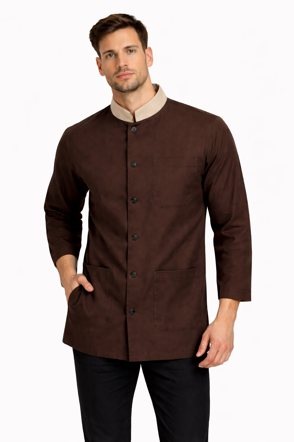 BROWN HOUSEKEEPING COAT