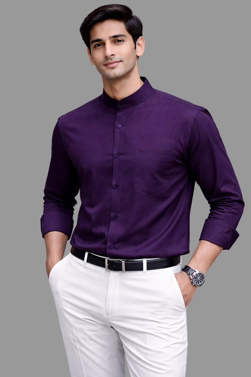 SHIRT IN DARK  PURPLE