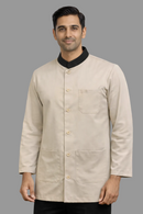 FAWN HOUSEKEEPING COAT WITH BLACK COLLAR