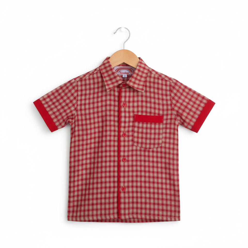 ANGEL NURS RED CHECK SHIRT