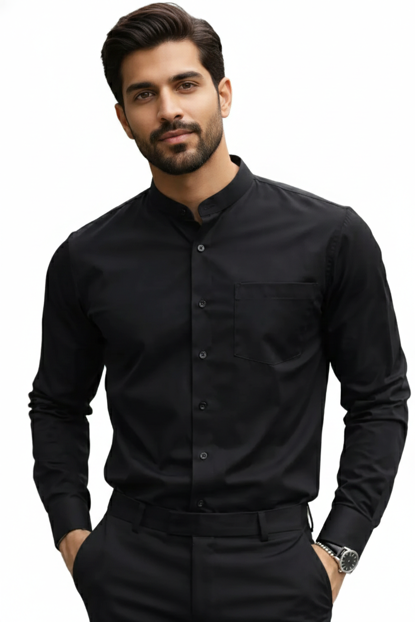 BLACK  SHIRT FULL ROUND NECK