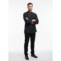 BLACK CHEFFCOAT WITH RED PIPING