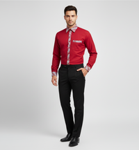 MAROON SHIRT FULL CHECK COLLAR