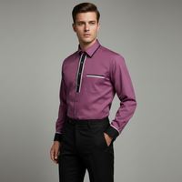 PURPLE FULL SHIRT BLACK DESIGN