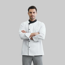 WHITE CHEFCOAT WITH BLACK COLLAR