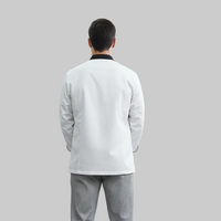 WHITE CHEFCOAT WITH BLACK COLLAR