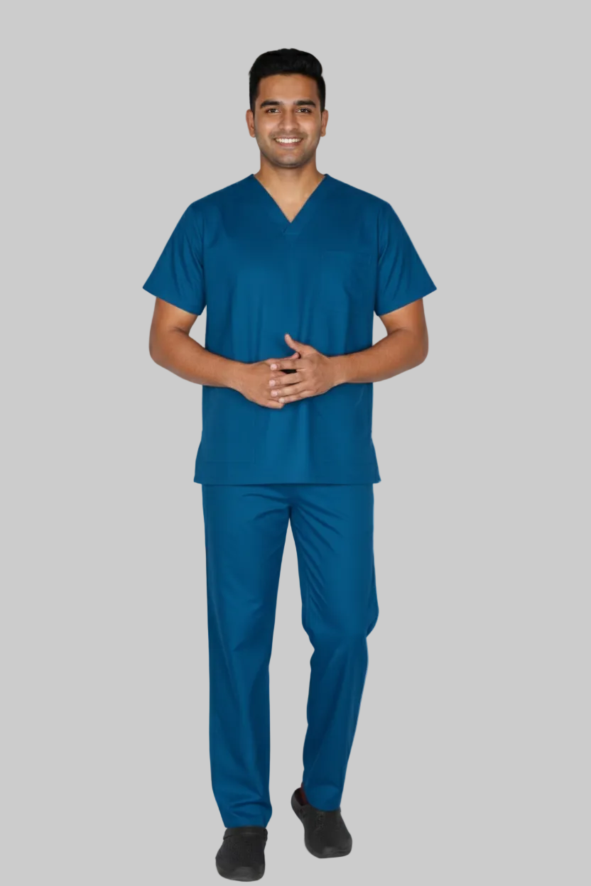 DOCTOR DRESS IN PEACOACK BLUE