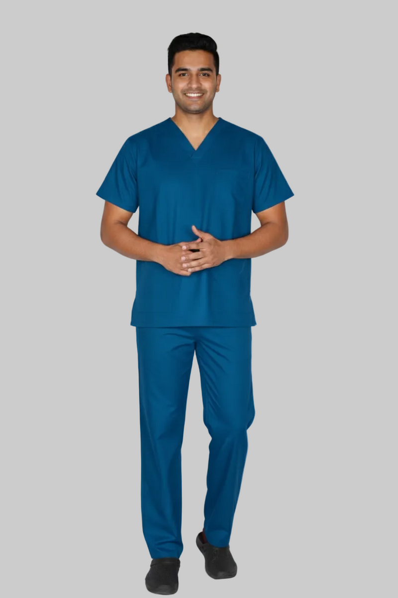 DOCTOR DRESS IN PEACOACK BLUE