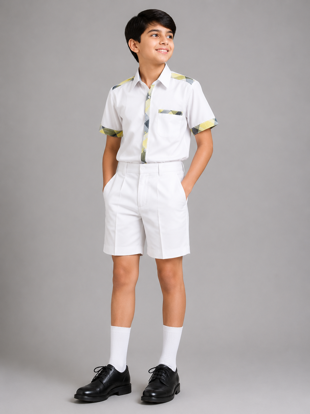 ANGEL NURS B/W CHECK SHIRT